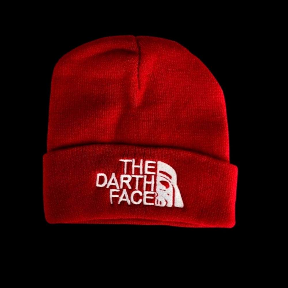The Darth Face Hat New Beanie Red Men's Black Star North Wars New!